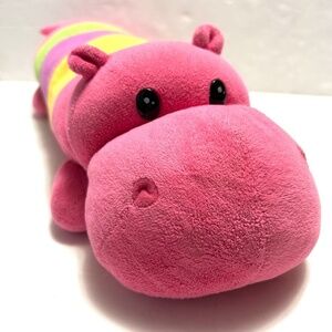 Stuffed Plush Toy Pillow Doll Hippo 16" Kids Girls Boys Animal Rainbow Multicolo